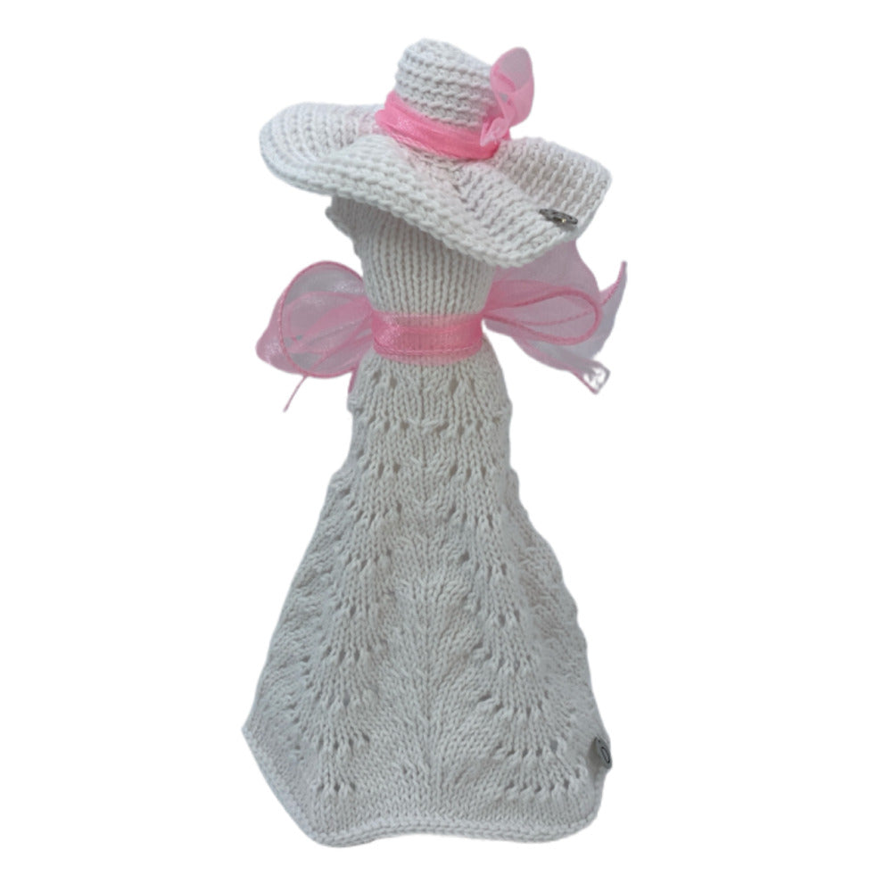 Robe longue Glamour avec son chapeau pour poupée sans fermeture fait main - Made in France