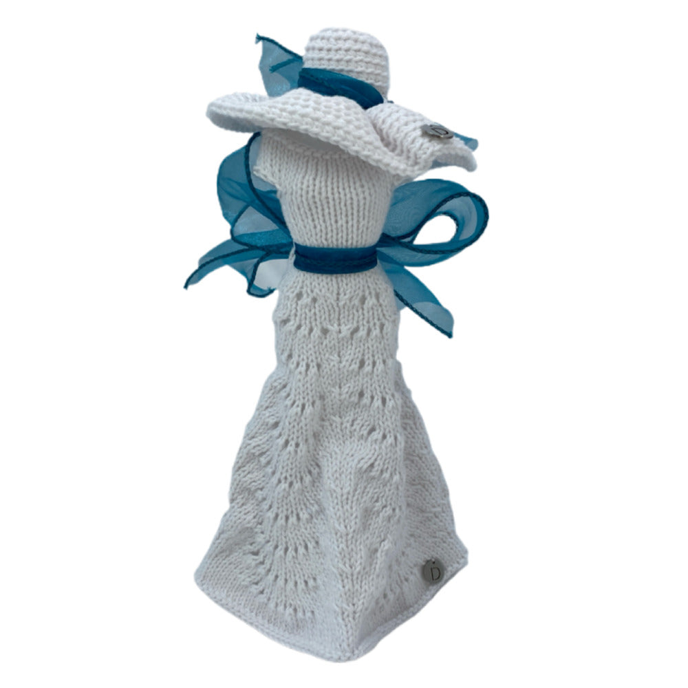 Robe longue Glamour avec son chapeau pour poupée sans fermeture fait main - Made in France