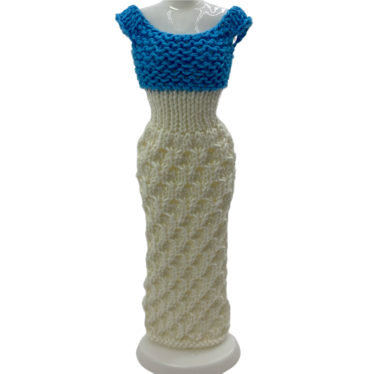 Longue robe Coquette pour poupée sans fermeture fait main - Made in France