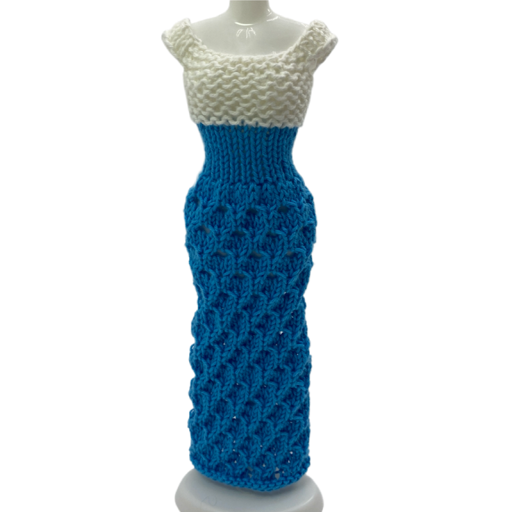 Longue robe Coquette pour poupée sans fermeture fait main - Made in France