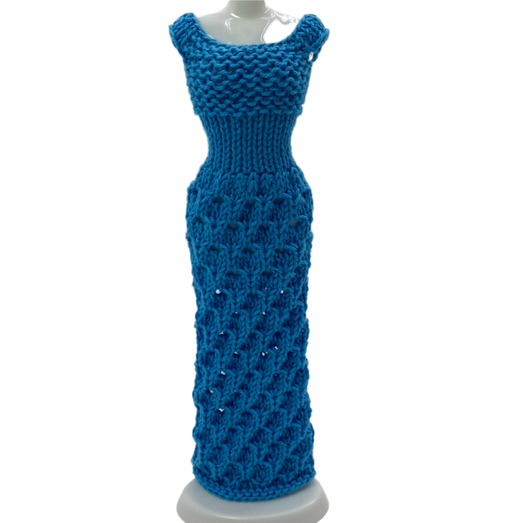 Longue robe Coquette pour poupée sans fermeture fait main - Made in France