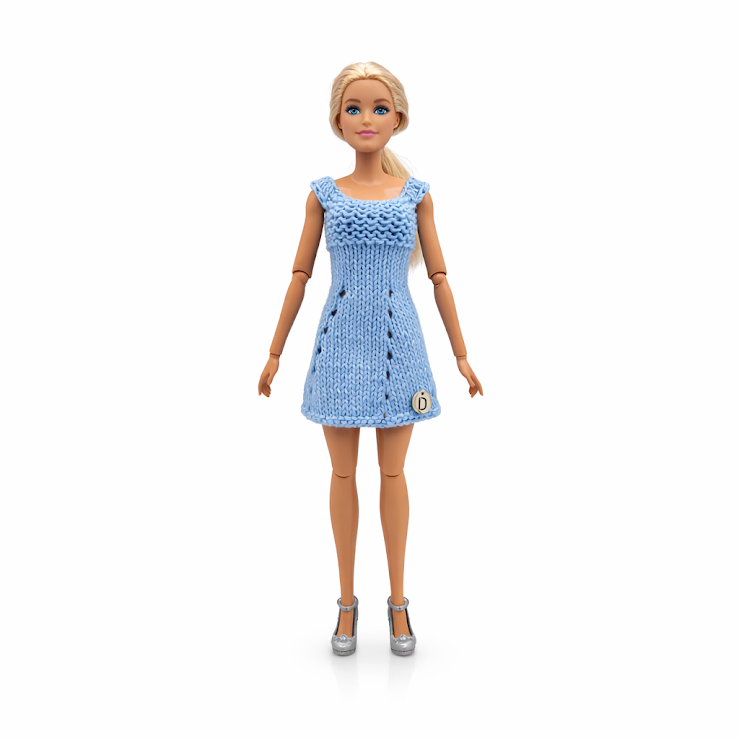 Robe courte élégante faite main pour poupée