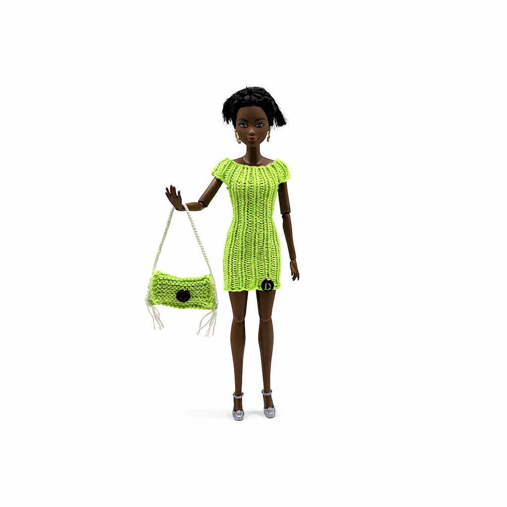 Sac à main tricoté pour poupée – Collection Printemps