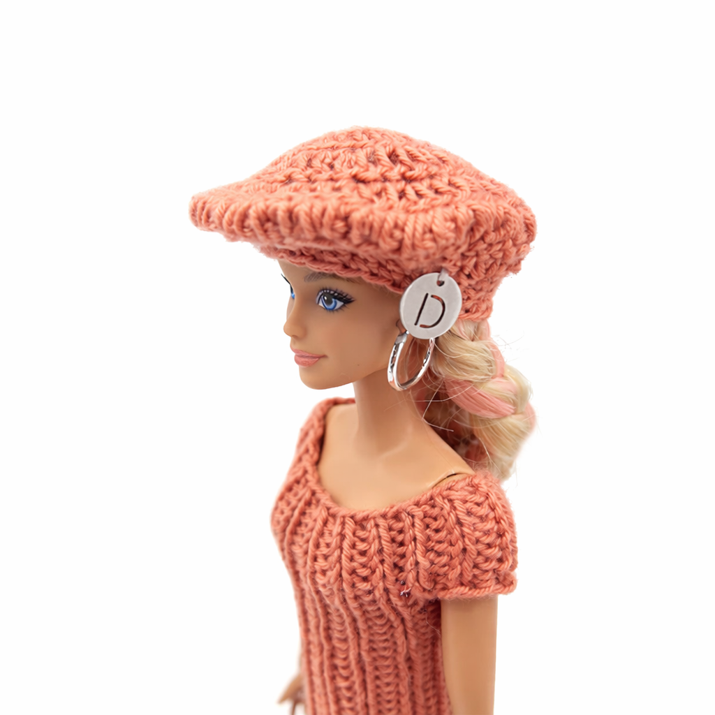 Béret classique au crochet fait main pour poupée