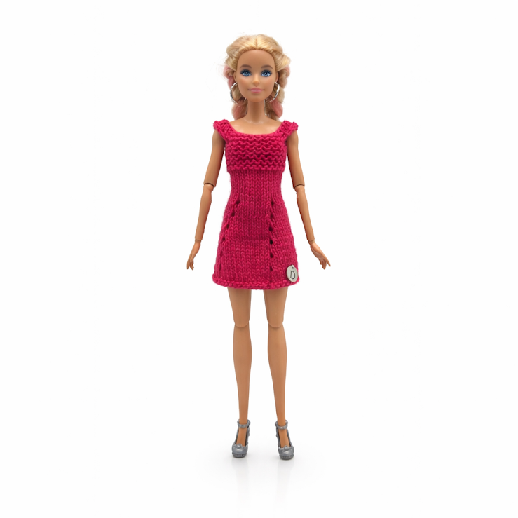 Robe courte élégante faite main pour poupée