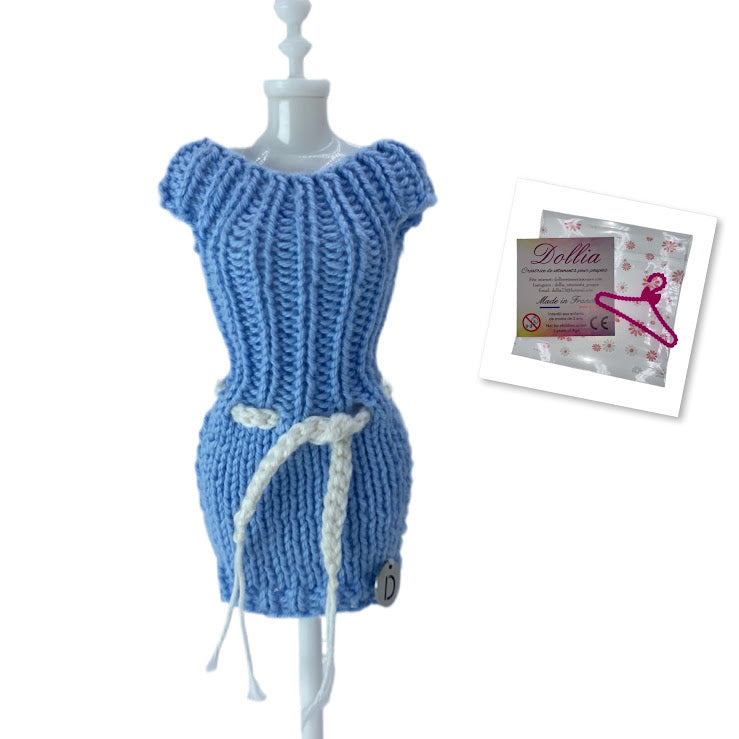 Dress with belt for dolls - Made in France