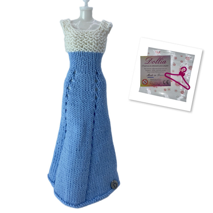 The elegant long dress for dolls - Made in France