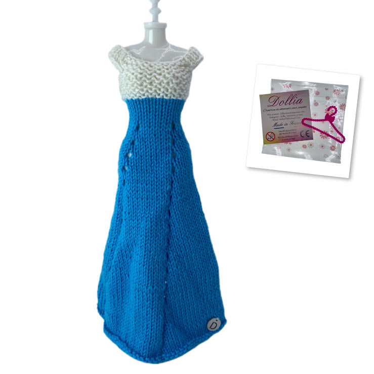 The elegant long dress for dolls - Made in France