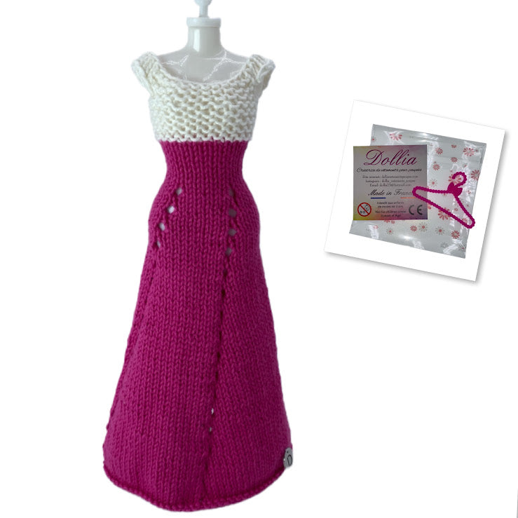 The elegant long dress for dolls - Made in France