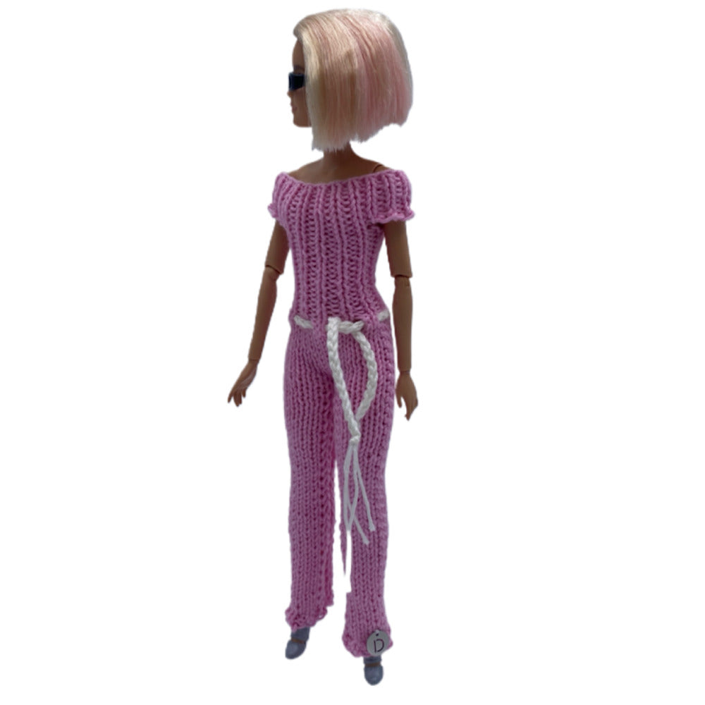 Combi pantalon longue pour poupée sans fermeture - Made in France