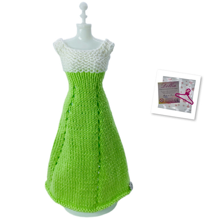 The elegant long dress for dolls - Made in France