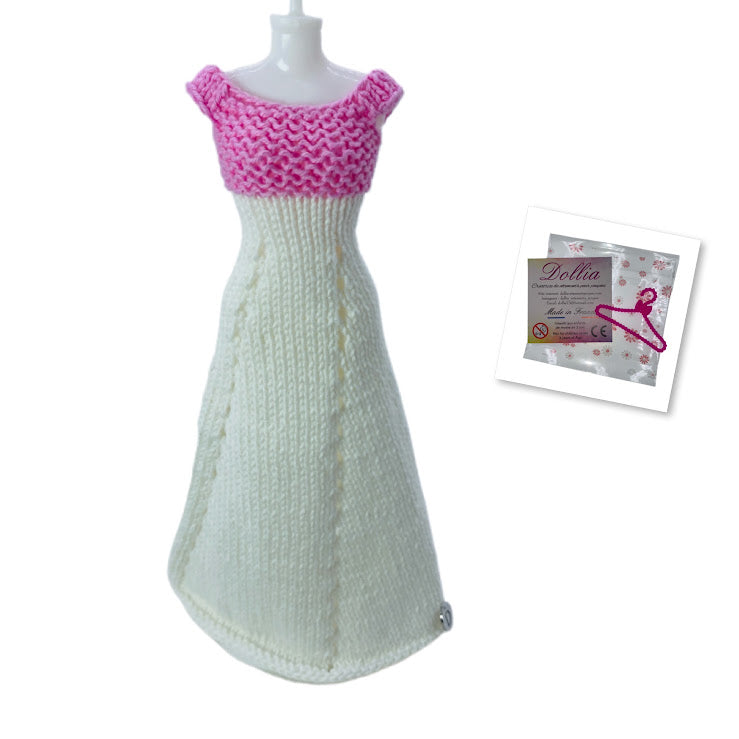 The elegant long dress for dolls - Made in France