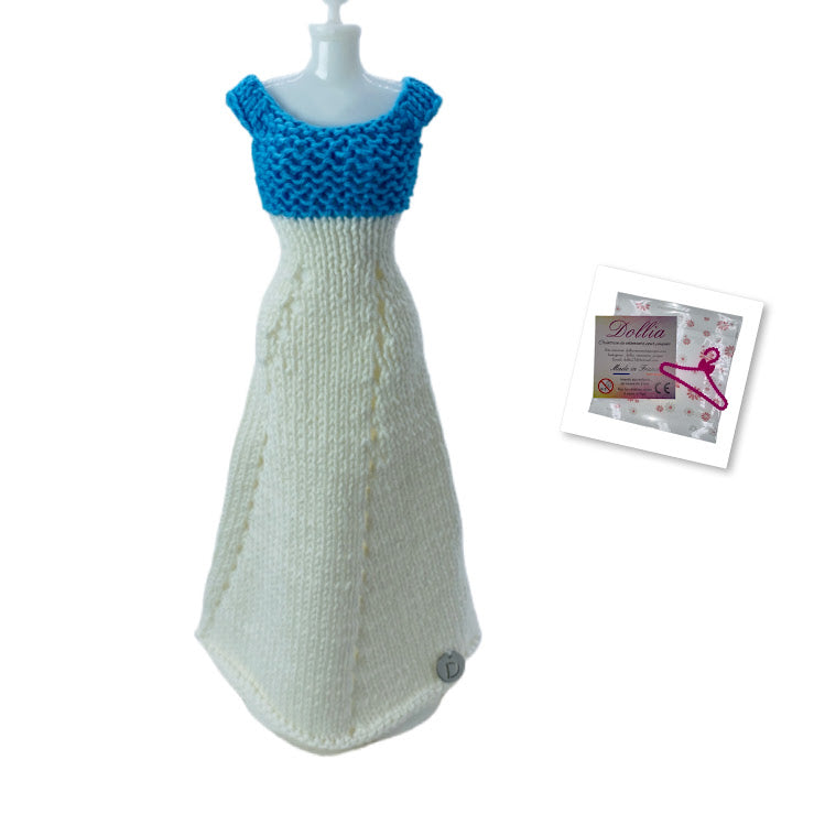 The elegant long dress for dolls - Made in France