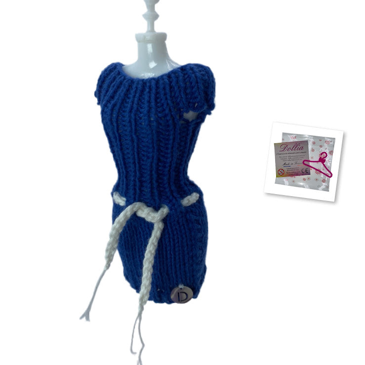 Dress with belt for dolls - Made in France