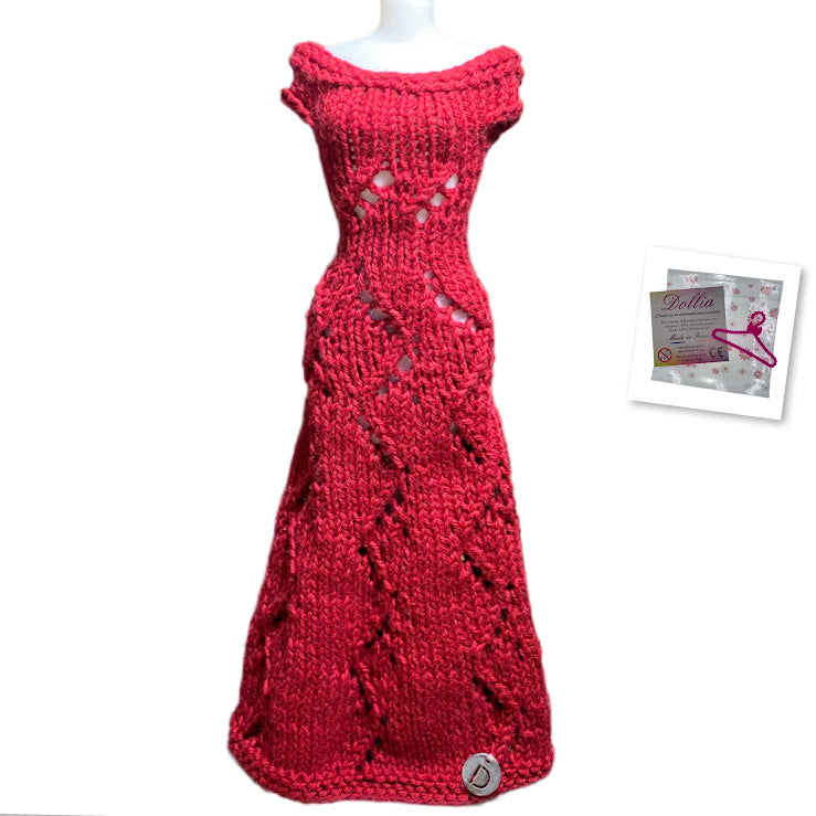 Robe longue Ondée pour poupée sans fermeture fait main - Made in France