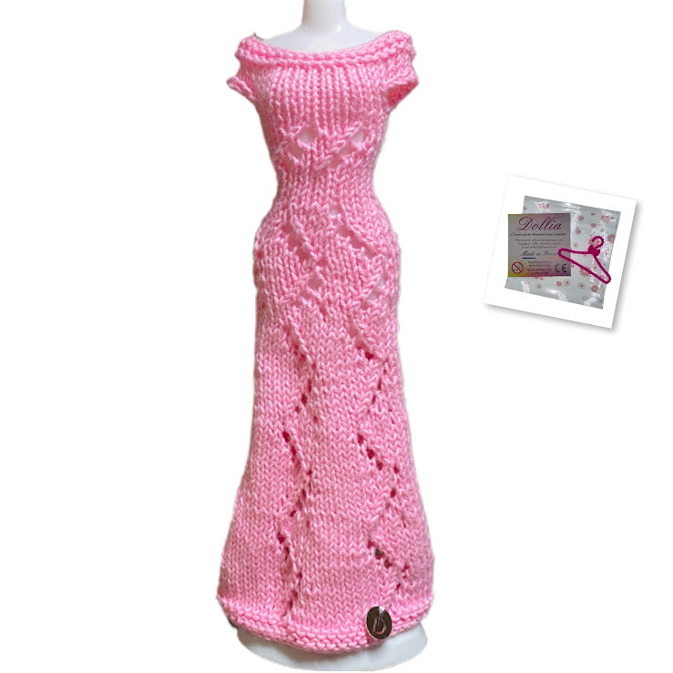 Robe longue Ondée pour poupée sans fermeture fait main - Made in France