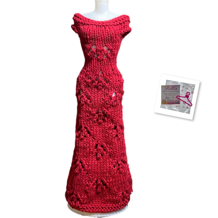 Robe longue Fleurie pour poupée sans fermeture fait main - Made in France