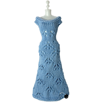 Robe longue Fleures pour poupée sans fermeture fait main - Made in France