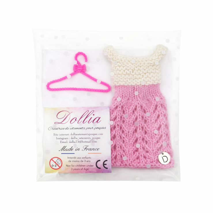 Robe courte chic fait main pour poupée