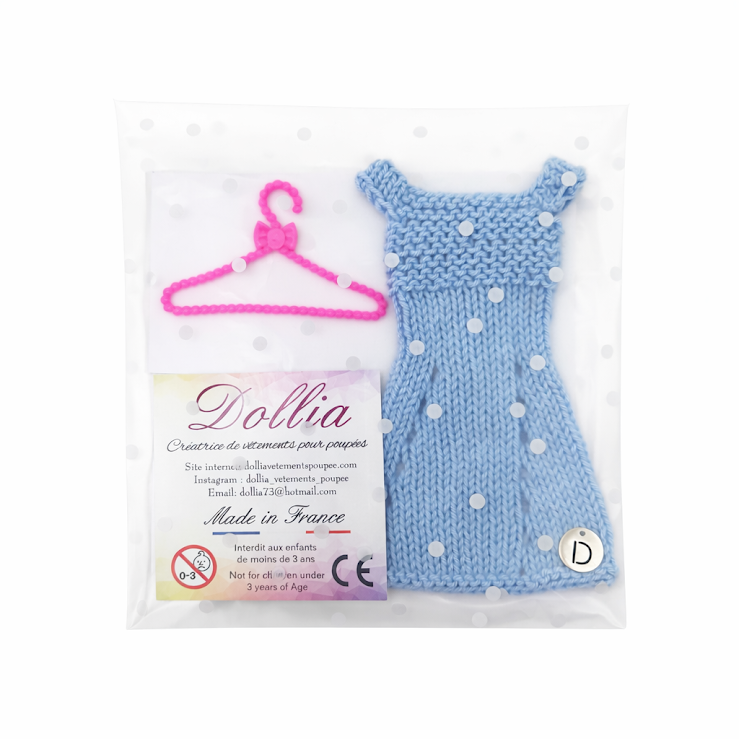 Robe courte élégante faite main pour poupée